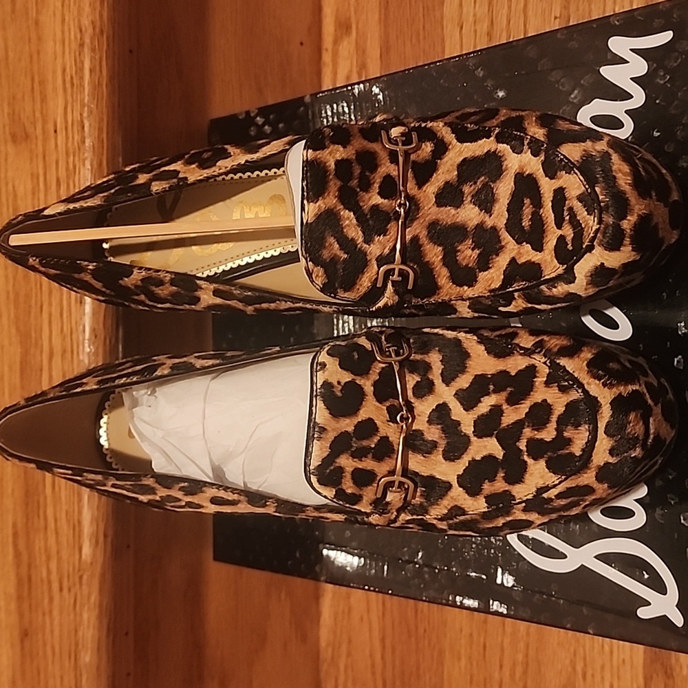 NIB Sam Edelman "Aretha" Leopard Brahma Platform Horsebit Loafers 9M - Picture 4 of 15
